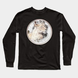 Lioness Lion Wild Animal Safari Africa Jungle Long Sleeve T-Shirt